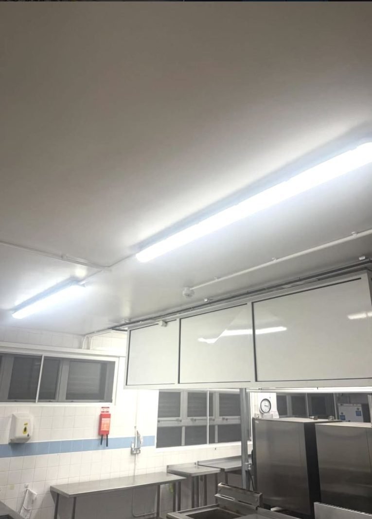 LED battens in a commercial kitchen